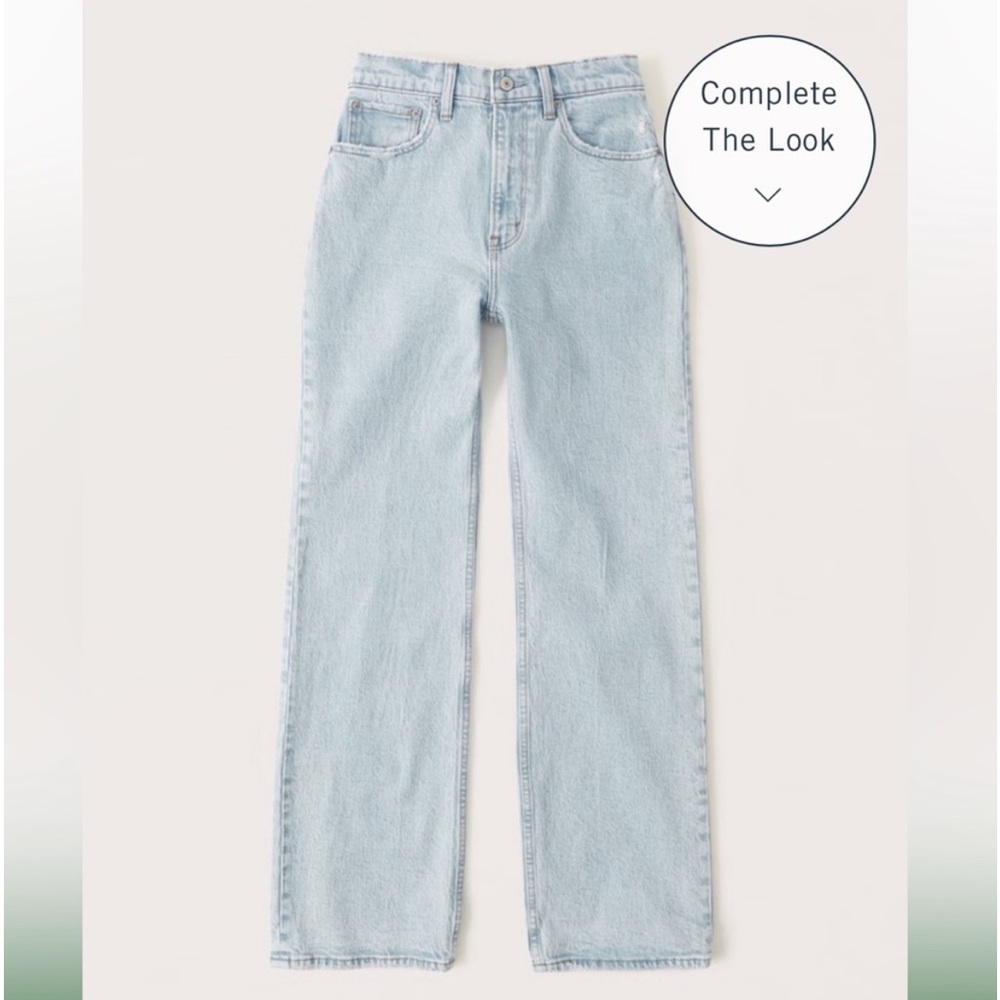 Abercrombie & Fitch Curve Love The ‘90s Relaxed Jean High Rise Light Wash Sz 25